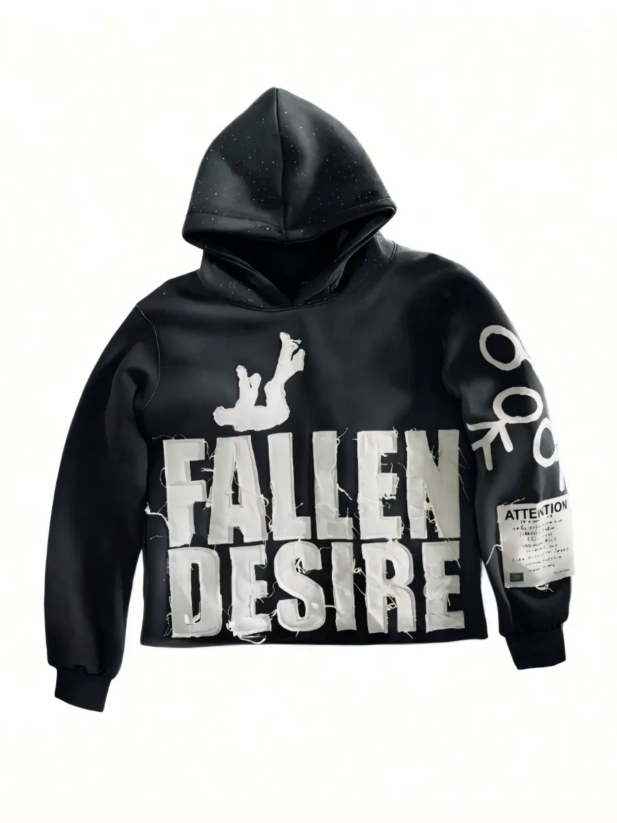 Embroidered Letter Hoodie